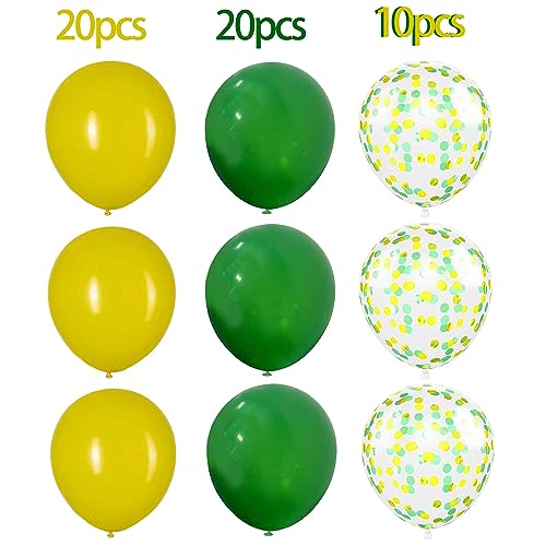 Image of 50Pcs 12inch Yellow and Green Party Balloons with Yellow Green Confetti Balloons for Wedding, Birthday, Baby Shower, Halloween,Family Parties Decoration