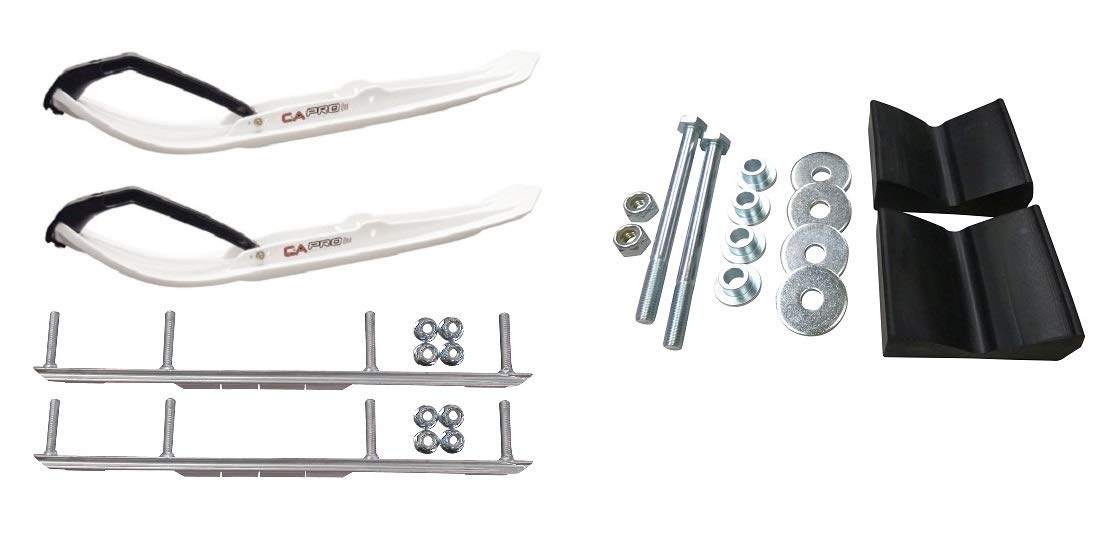 C&A Pro White MTX Snowmobile Skis w/ 6