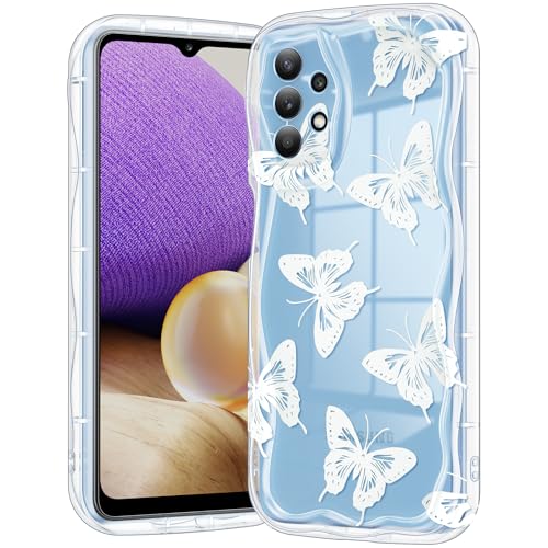 Coque Samsung A32 5G motif papillon blanc cadeau idéal pour filles et femmes élégantes