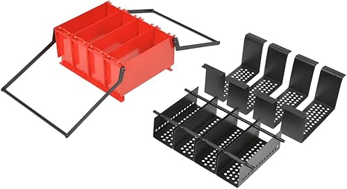 Miniatura 2 de vidaXL Máquina de briquetas de troncos de papel, 15 x 12.2 x 7.1 pulgadas, construcción de acero compacta y duradera, color rojo y negro, máquina de