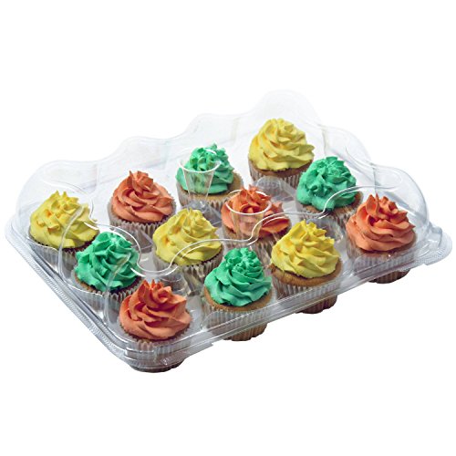 OccasionWise Premium Large Clear Cupcake Boxes with 12 Compartments | Durable Cup Cake