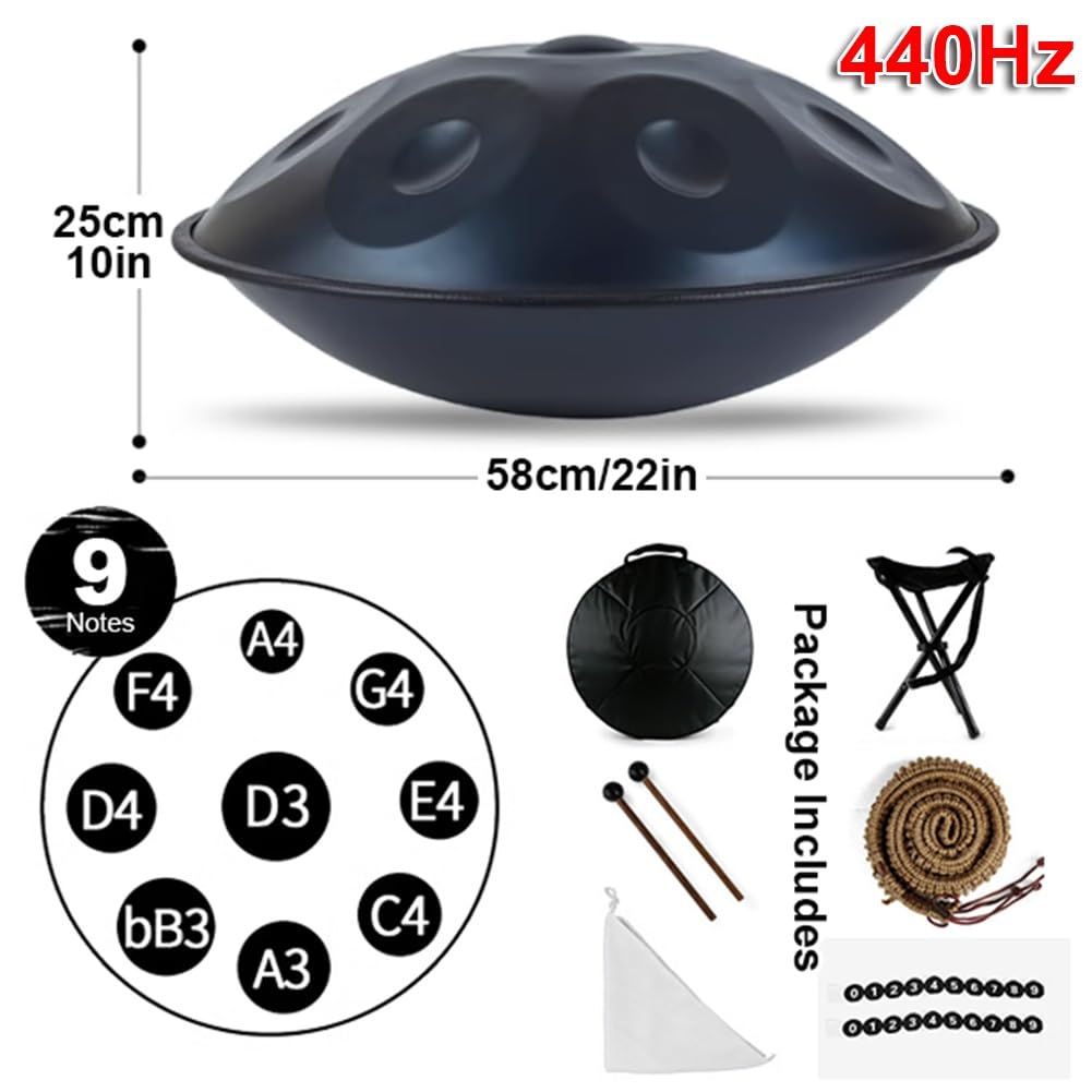 Amazon.co.jp: ハンドパンドラム 9音符 22インチ/58cm ニ短調 432 Hz