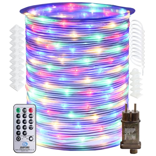 RcStarry 30M 300LED Lichtschlauch Lichterschlauch Strombetrieben Lichterkette außen mit Fernbedienung & Timer 8 Modi IP67 Wasserdicht Bunt Dekolicht für Außen Innen Weihnachten DIY Deko