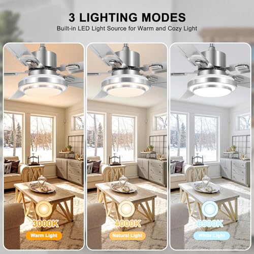 Outdoor-Ceiling-Fan-LightRemote-Control-Patio-Ceiling-Fan-with-5-Reversible-Stainless-Steel-Blades52-inch-Ceiling-fan-with-LED-Light-for-PavilionWarehouse-Ceiling-fan-farm-Fan-Barn-Fan-52-inch