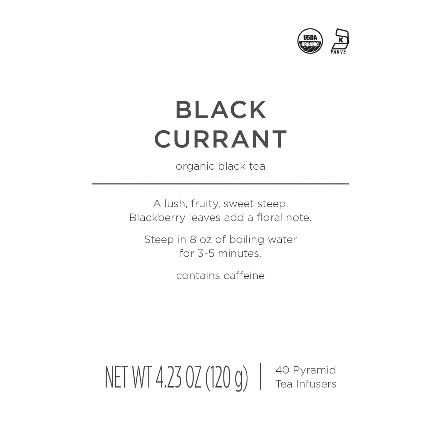 Tea Forte, Black Currant | opakowanie z 40 piramidami do zaparzania | bio-czarna herbata