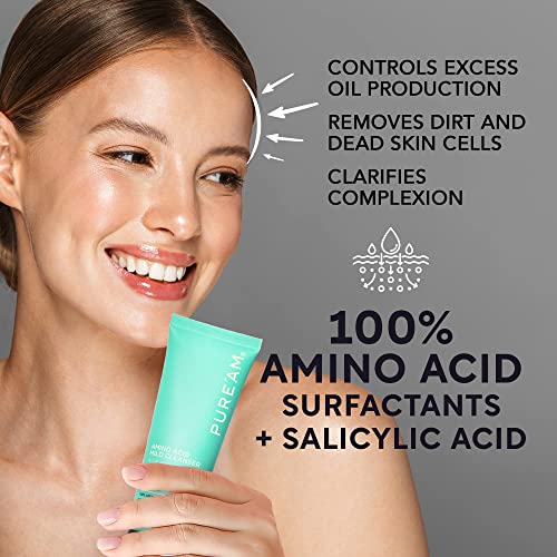 Pure'am - Gentle Face Wash With Amino Acid, Salicylic Acid Facial Cleanser, Clarifying Foaming Facial Cleanser For Deep Pore Cleaning, Ph Balancing, And Oil Control, 1.69 Fl.oz, 50Ml #TOP7