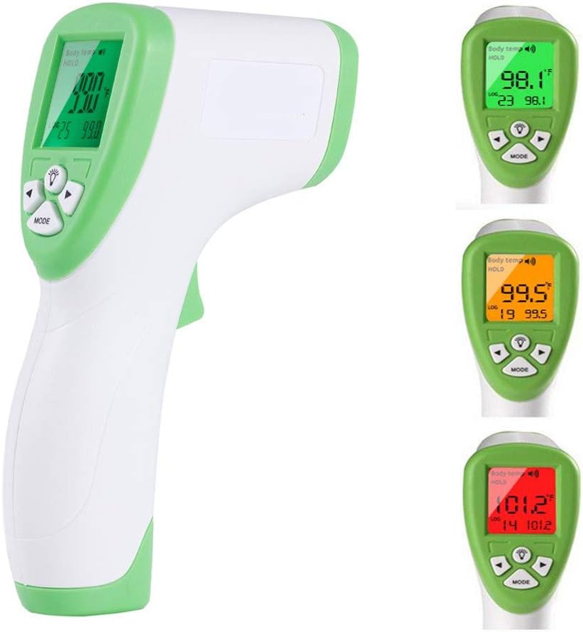 Forehead Digital Thermometer Medical Grade Multi-function High Sensitivity Non-contact Digital Infrared , No Touch Instant Results Forehead Body Thermometer For Baby, Adults And Object(green)