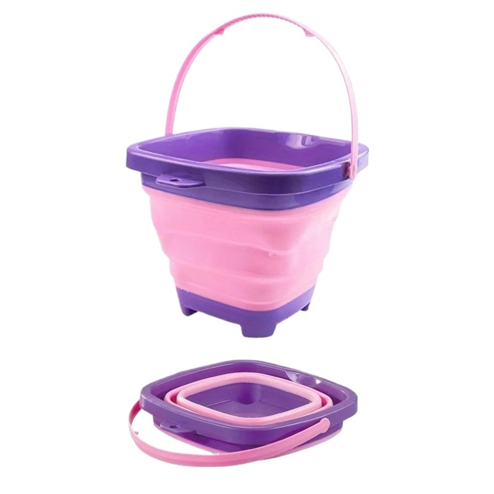 1Pcs Collapsible Silicone Bucket, Foldable Water With Handle, Portable Outdoor Camping Beverage Leakproof Sand For Camping And Fishing