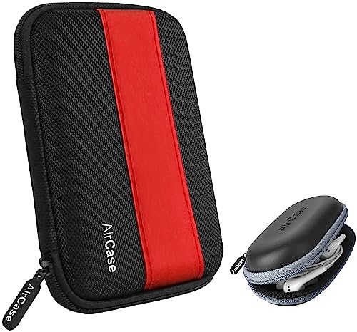 Image of AirCase Rugged Hard Drive Case for 2.5-inch Western Digital, Seagate && C41- Earphone Case Pouch & Travel Organizer for Earphone, Pen Drives, Memory Card, Data Cable (Grey Zip)