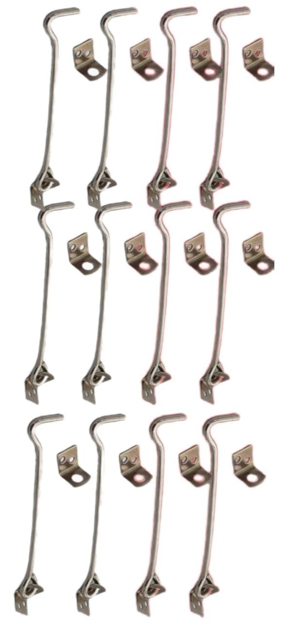 DESHCART Stainless Steel Gate Door Hook/Window Hook/Window Latch for Homes, Offices, Hotels, Malls (6 Inch X 6 mm, Matt Finish, Pack of 12 Pcs)-image-22