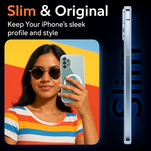 Image of Jkobi Lifetime Anti-Yellow MagSafe Compatible Clear Back Cover Case for Samsung Galaxy A13 4G (Sleek Hard Crystal | Shockproof and Camera Protection)