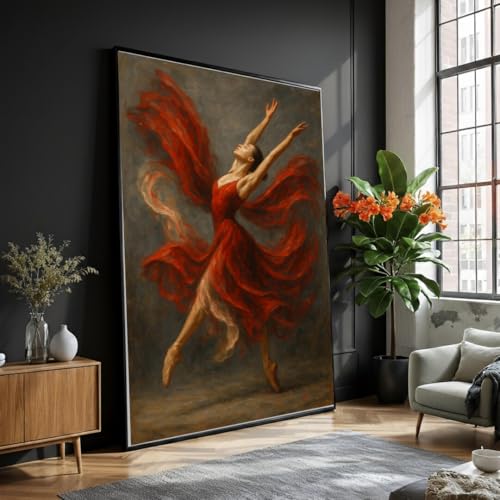 Tableau sur toile danseuse de ballet peinture mouvement de danse décoration artistique maison