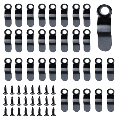 Image of 100Pcs Picture Frame Turn Button Fasteners with Screws, 7x23mm Metal Photo Frame Hardware Backing Clips for Hanging Pictures, Posters, Drawing Crafts - Black