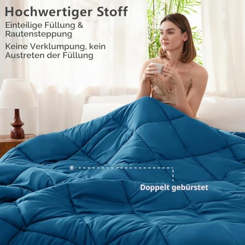 CozyLux Bettdecke 200x200cm Teal für 4 Jahreszeiten – Ansicht 2
