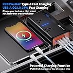 RoyPow 300W Car Power Inverter, DC 12V to 110V AC Power Inverter with Cigarette Lighter Socket, Car Plug Adapter Outlet with 3.4A USB-A, QC3.0 24W, PD 30W, PD 36W, Dual AC Outlets, Car Charger Adapter