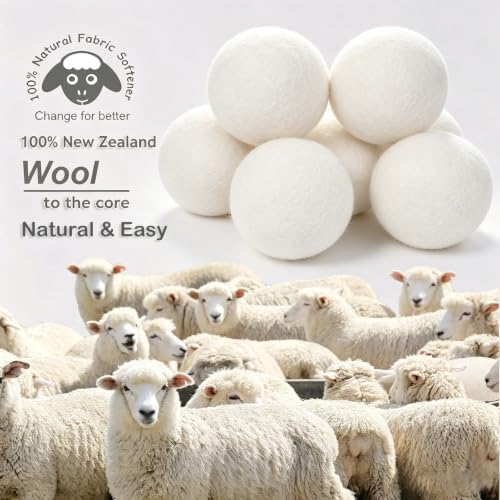 Image of Budieggs Wool Dryer Balls XL 6-Pack, 100% New Zealand Wool Handmade | Chemical-Free Natural Fabric Softener Reusable, Reduces Wrinkles, Tangling, Drying time & Static Cling, Lasts 1000+ Loads