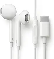 Fones De Ouvido Com Fio Tipo C Microfone Integrado Compativel iPhone 15 15 Pro 15 Pro Max 16 16 Pro Max Com Fio Fones Estéreo Compatíveis ANDROID LG Qualidade Premium