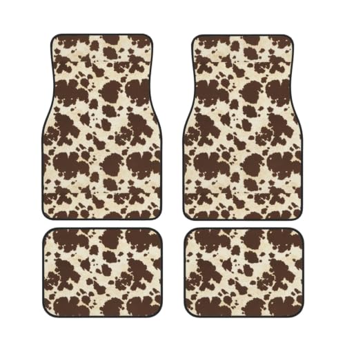 Alfombrillas para coche antideslizantes accesorios interiores de neopreno estampado piel vaca