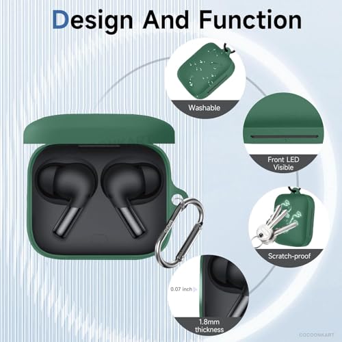 Image of Silicone Case Cover Compatible for OnePluss Buds 3 -Green