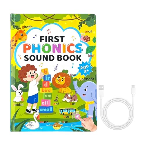 Libro Sonoro | Giocattolo Educativo Interattivo Ricaricabile - Libro Parlante Interattivo Educativo per Bimbi,per Viaggio Auto Classe Ora di Storia Compleanno Scuola 'Infanzia Bambini