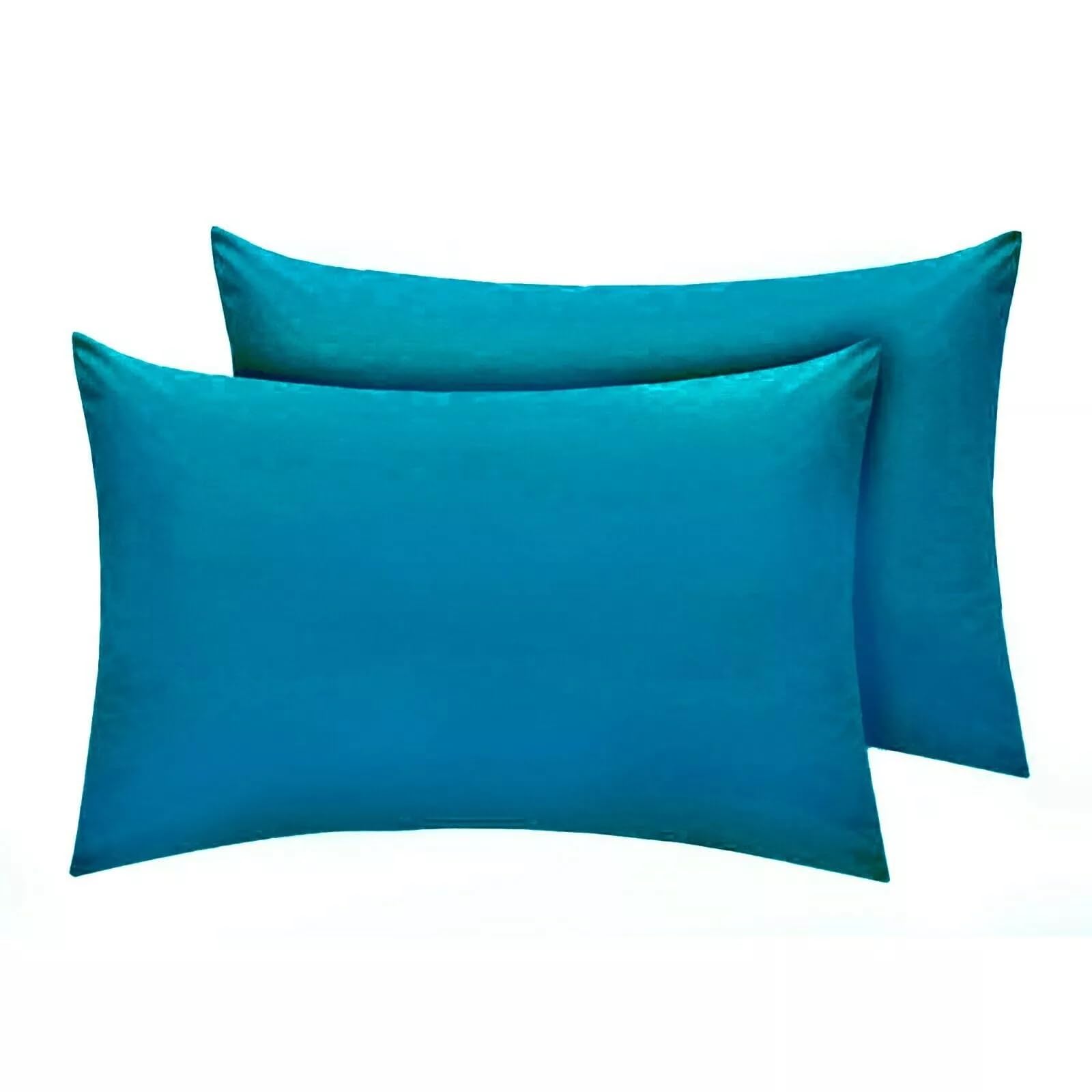 Housewife Pillow Cases Pair – Plain Dyed Polycotton, Soft & Durable Pillowcase Covers 50x75cm, Easy Care & Machine Washable (Teal)