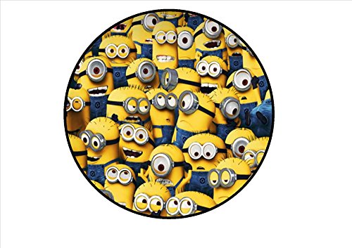 Minions Edible PREMIUM THICKNESS SWEETENED VANILLA, Wafer Rice Paper 7 Cake Toppers/Decorations (Option 2) by Cian's Cupcake Toppers Ltd