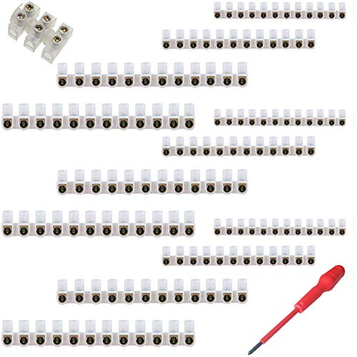 CESFONJER Doble Fila Terminales - 12Pcs Bloques de Terminales de Tornillo Eléctrico...