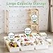 MallBest Kids Toy Storage Organizer with Bookshelf – Wooden Toy Bin Organizer with 12 Storage Bins & 3-Tier Shelf, Toy Shelf for Toddlers, Nursery, Playroom, Bedroom(Natural)