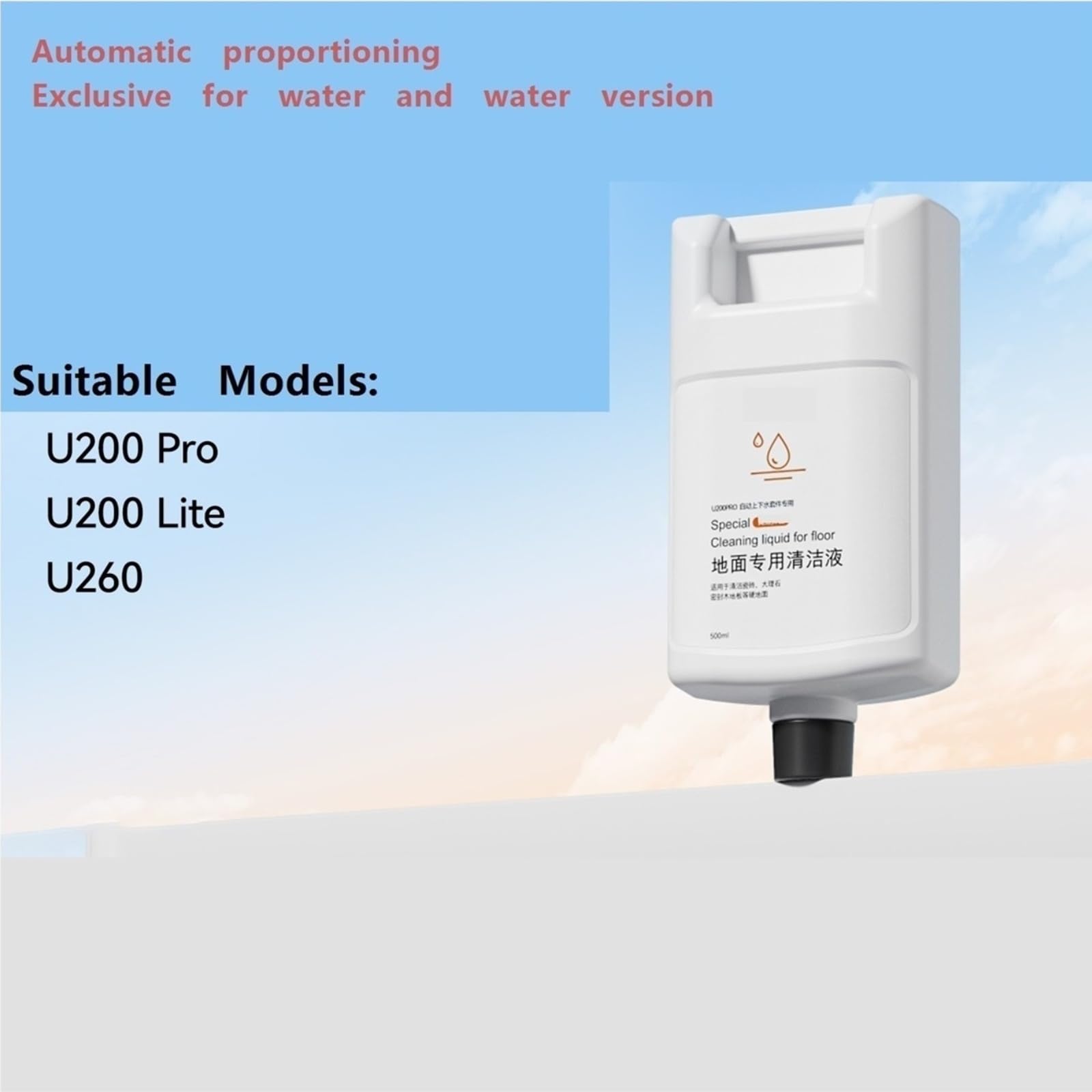 500 Ml (16.9 Onzas Líquidas), Líquido Limpiador De Pisos For Barredora. Compatible Para Uwant U260. Accesorios For Aspiradoras Y Limpiadores De Pisos.(2pcs)