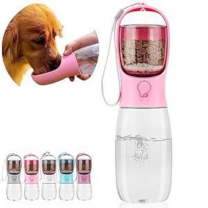 Portable Dog Water Bottle with Food Storage