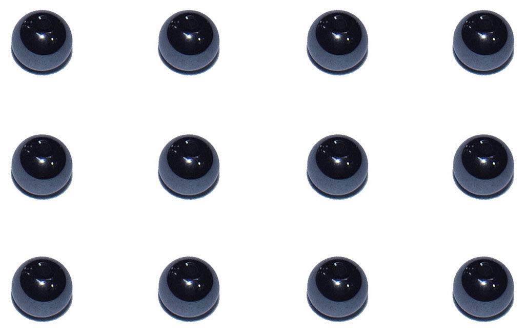 12x Hematite Replacement Captive Bead Ball for 16g 14g 12g Rings CBR Body Jewelry 4mm Set of 12 (4mm Bead)