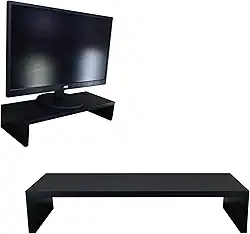Suporte Para Computador Monitor PC Setup Gamer Mesa Organizador Home Office Ergonomico MDF 50cm (Preto)