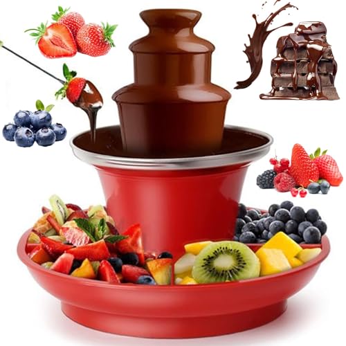 Máquina de la Fuente de Chocolate de 3 Niveles | Acero Inoxidable, Bandeja Desmontable y Limpieza fácil | Fondue Funtain para Chocolate, Queso, Dulces Fiestas, Bodas, Eventos