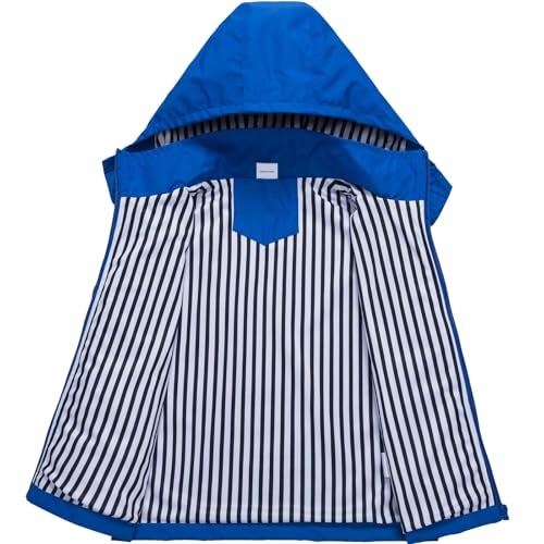 Image of Boys Rain Jacket with Detachable Hood Lightweight Raincoats for Kids