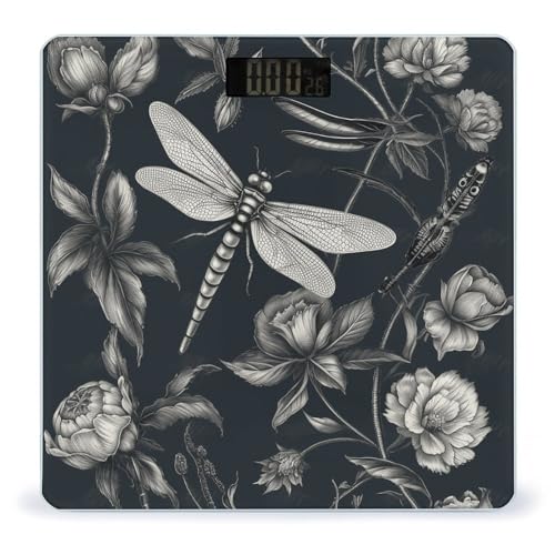 Báscula digital para baño con vidrio templado y pantalla LED clara