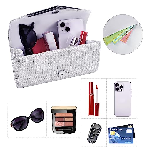 Image of Larcenciel Pleated Satin Clutch Purses for Women, Dumpling Pouch Style Evening Handbag for Prom, Party, Wedding, Formal Event