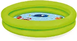Piscina Banheira Inflável Infantil Bebe Criança 2 anéis 28 Litros - Grupo Ac Multi (Verde)
