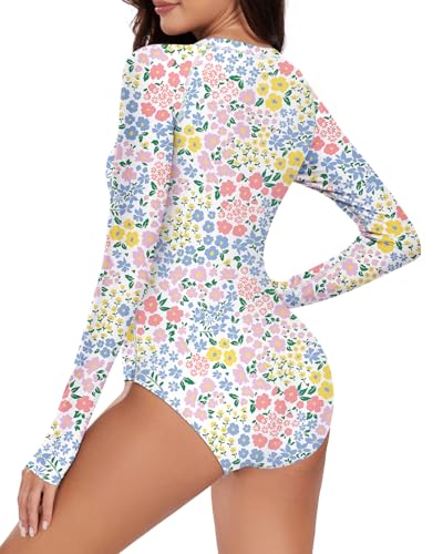 Image of Century Star UPF 50+ Long Sleeve Swimsuits for Women - Rash Guard Modest High Neck Surf One Piece Full Coverage Bathing Suit