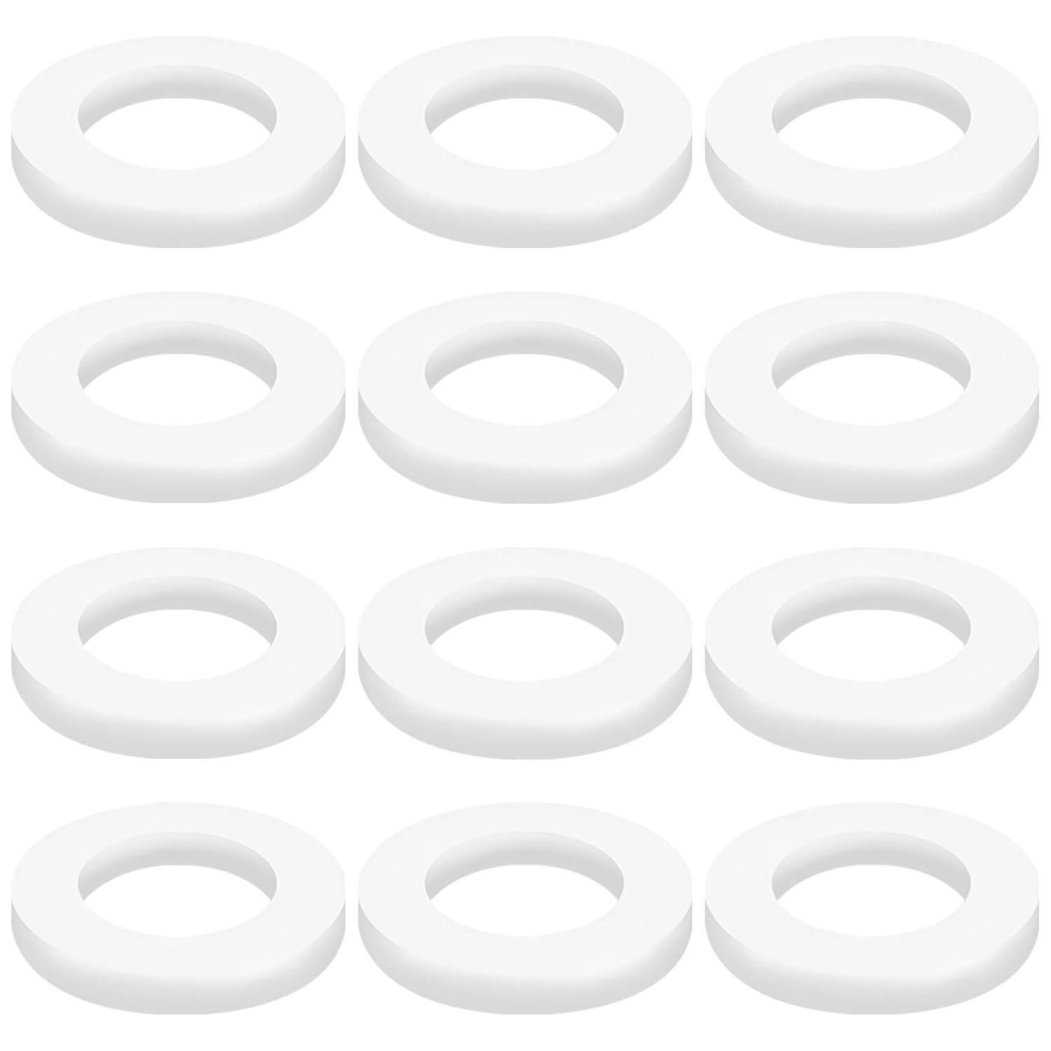 Qrity 20 Pack PTFE Flat Washers, White Sealing Gaskets 12mm ID 19.2mm OD Flange Gasket for Faucet Pipe Hose Bolt Machinery