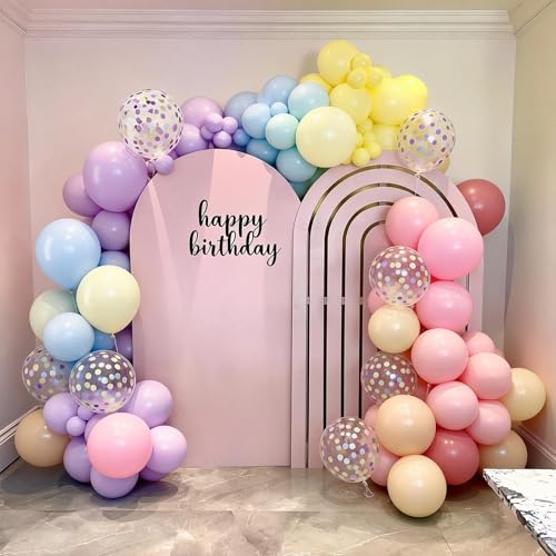 Image of Pastel Balloons, 50 Pcs Colorful for Girls Birthday Baby Shower Party Decor