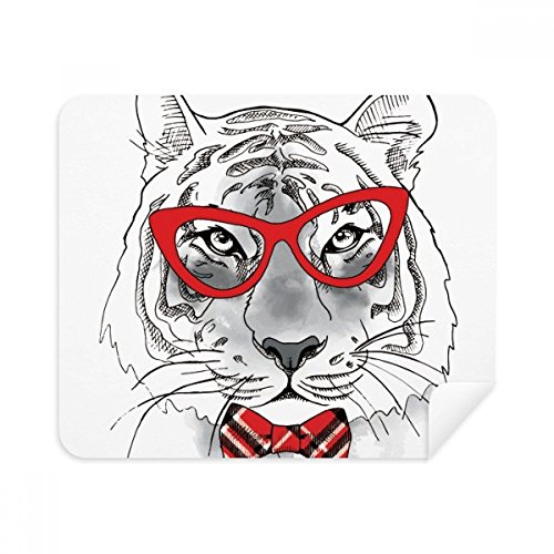 Glasses Tiger Handsome Animal Cleaning Cloth Screen Cleaner 2pcs Suede Fabric