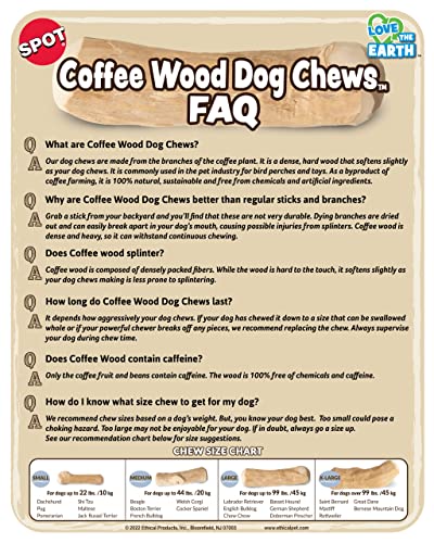 SPOT by Ethical Products, Coffee Wood Dog Chews Toy, 100% Natural Sustainably Sourced - Image 4