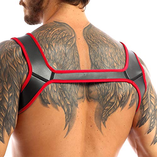 ACSUSS Men's Neoprene Cotumes Adjustable Harness Shoulder Strap Muscles Protector Clubwear3