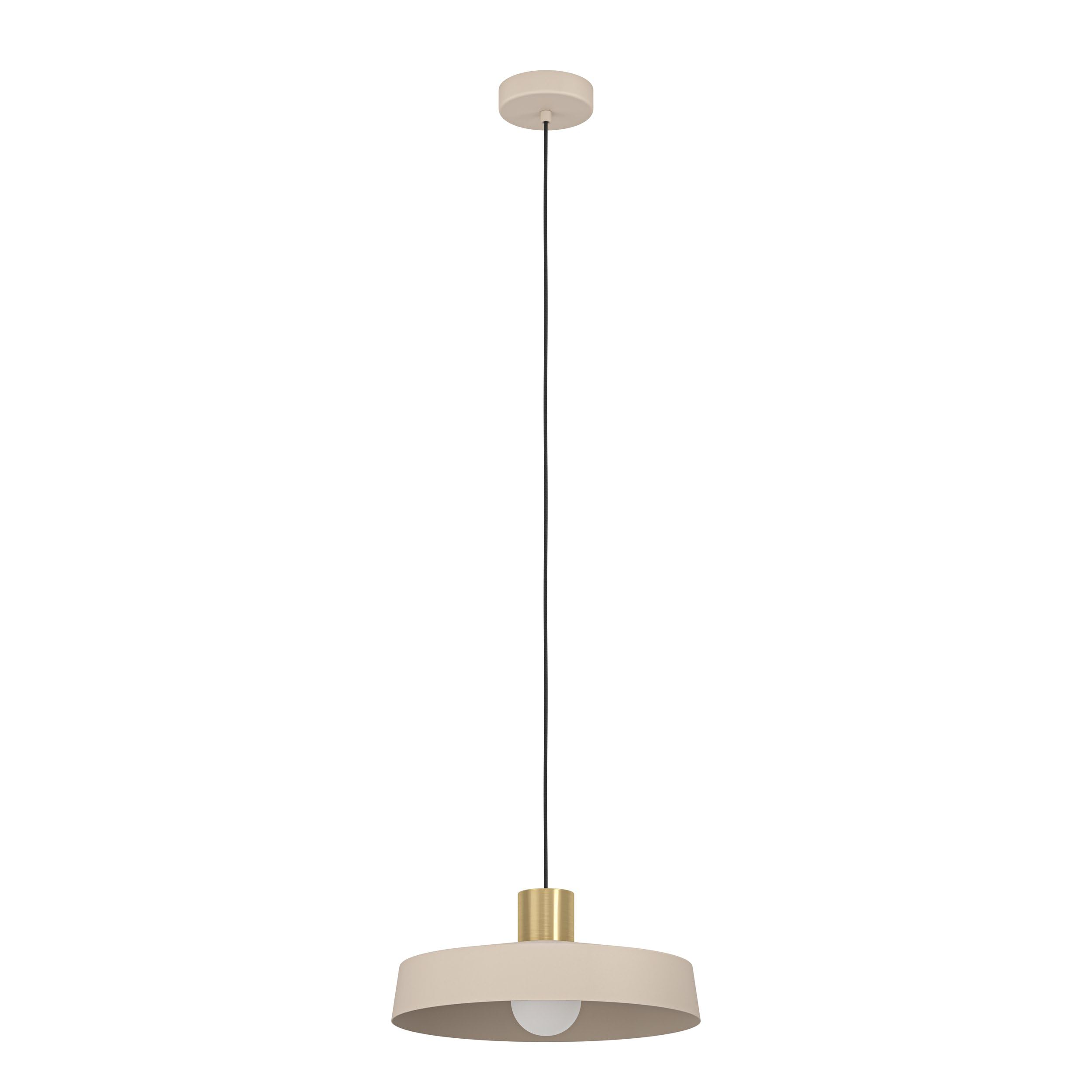 Eglo Suspension luminaire Valdiola, lustre pour salon et salle à manger | lampe de plafond suspendre en métal couleur sable laiton brossé, douille E27