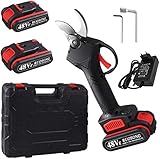 Migaven Tijeras de Podar Electricas, 48VF/21V Tijeras de Podar Recargables para Rama de Árbol Podadora Cortadora Herramienta de Corte para Jardines Parques Granjas Invernaderos