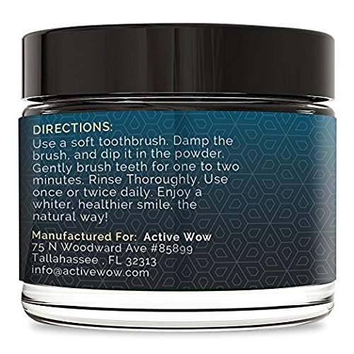 Active Wow Activated Coconut Charcoal Powder - Natural Whitening Activated Charcoal, Charcoal Vanilla Toothpaste, Fluoride Free, Sulfate & Paraben Free, Charcoal Toothpaste Powder - Vanilla, 20g