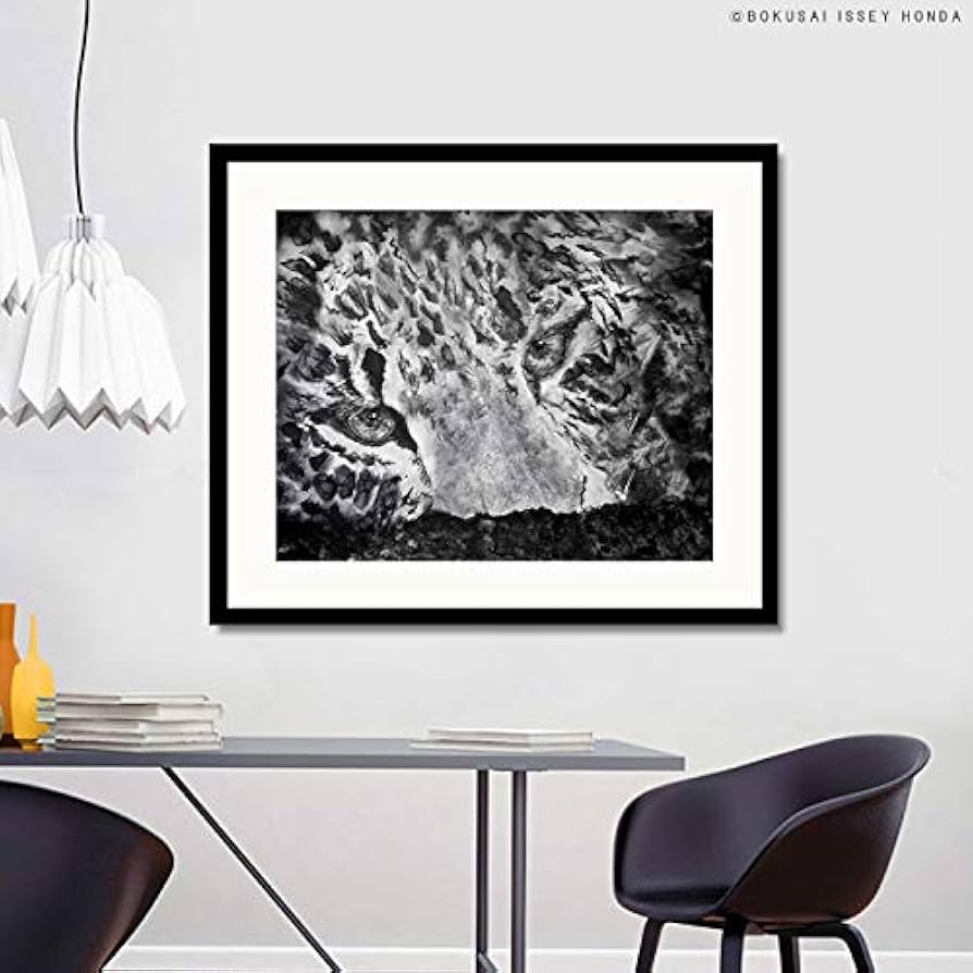 日本画　豹　夏兎（水墨画） 日本画 豹 夏兎（水墨画） Komai Genki / Two rabbits - 日本の