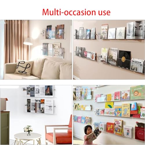 Soporte de pared acrílico para folletos y revistero transparente de 120 cm pack de 2 7