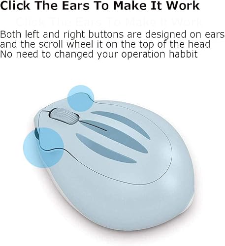 Miniatura 6 de Ratón inalámbrico de 2.4 GHz, con forma de hámster, menos ruido, portátil óptico óptico de 1200 DPI, ratón USB inalámbrico para PC, portátil,