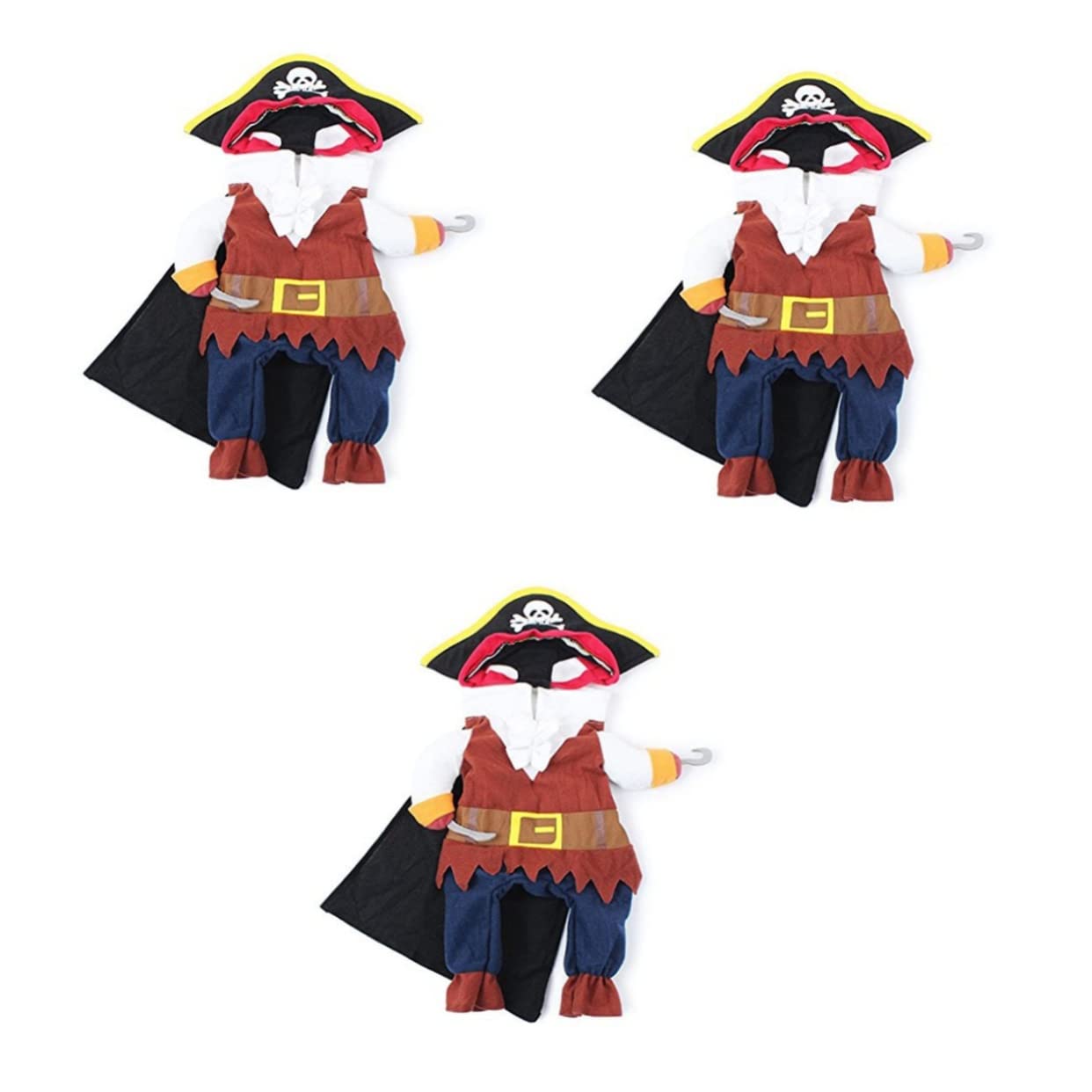 FRCOLOR 3 Pezzi Costumi Per Animali Domestici Cappello Cane Gatto Pirata Vestito Elegante Abbigliamento Festival Festa Vestito